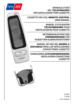 manuale d`uso del telecomando per ventilconvettori
