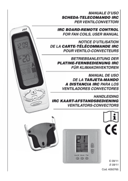 manuale d`uso scheda-telecomando irc per ventilconvettori irc board