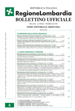 Deliberazione Giunta regionale 21 gennaio 2005