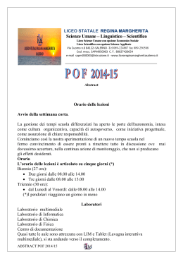 POF a.s. 2014 - 2015 (Abstract) - Liceo Statale Regina Margherita