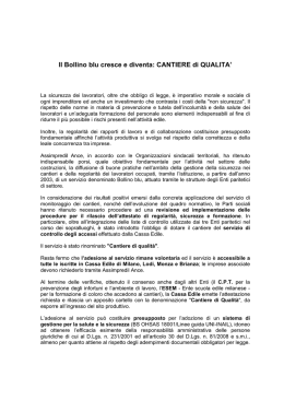 Il Bollino blu cresce e diventa: CANTIERE di