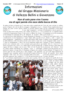 Dicembre 2007 - Gruppo Missionario di Vellezzo Bellini e Giovenzano