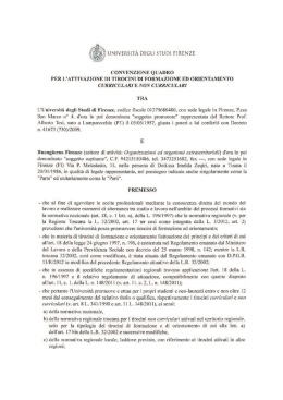 Convenzione per l`attivazione di tirocini di formazione ed