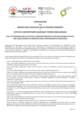 Convenzione - SSF Rebaudengo