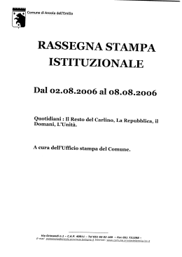 Dal 02.08.2006 al 08.08.2006 - Comune di Anzola dell`Emilia