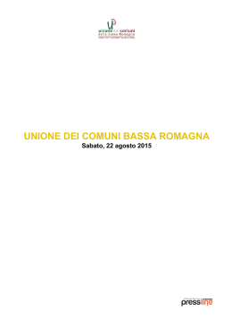 22 agosto 2015 - Unione dei Comuni della Bassa Romagna