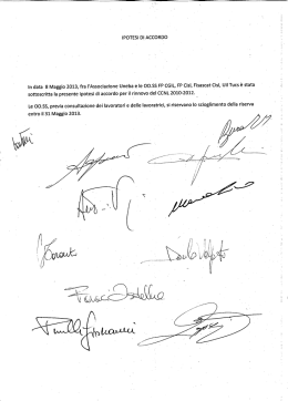 Scarica copia della Ipotesi di Accordo