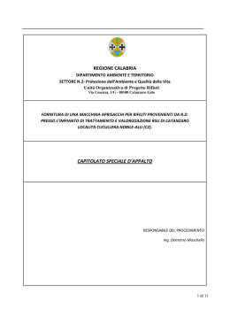 Cap Spec Appalto fornitura Aprisacchi