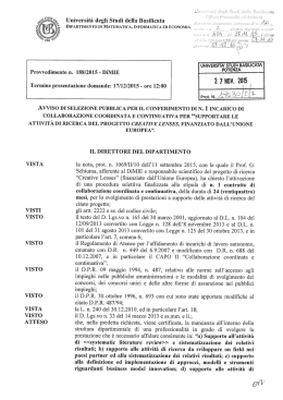 DIPARTIMENTO di MATEMATICA, INFORMATICA ed ECONOMIA