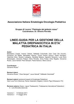 linee-guida per la gestione della malattia drepanocitica in