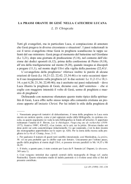 La prassi orante di Ges&ugrave; nella catechesi lucana