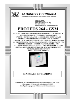 Manuale utente e tecnico centrale 264GSM