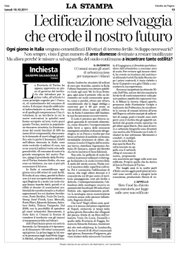 L`edificazione selvaggia che erode il nostro futuro