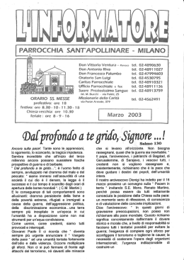Informatore 2003-03 - Parrocchia di Sant`Apollinare in Baggio