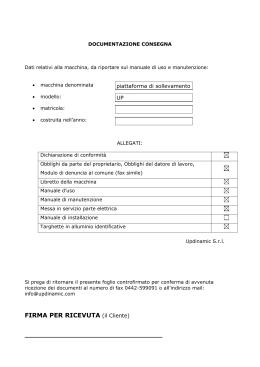 FIRMA PER RICEVUTA (il Cliente)