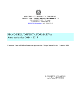 Piano dell`Offerta Formativa - Istituto Comprensivo Grosotto