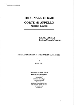 TRIBUNALE di BARI CORTE di APPELLO