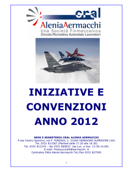 iniziative e convenzioni anno 2012
