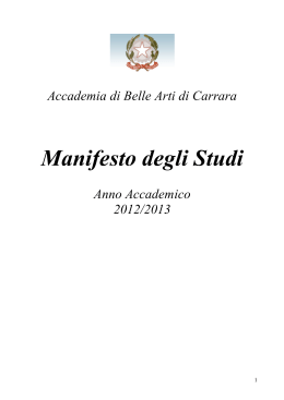 manifesto studi 2012-13 - Accademia di Belle Arti di Carrara