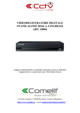 videoregistratore digitale stand-alone h264 a 4 ingressi art