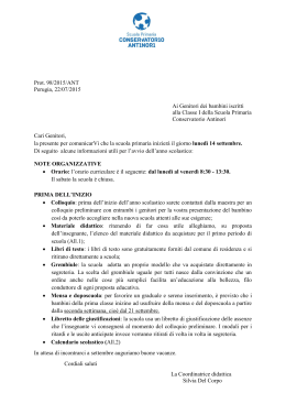 Prot. 98/2015/ANT Perugia, 22/07/2015 Ai Genitori dei bambini