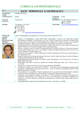 curriculum vitae - Universit&agrave; degli Studi di Urbino