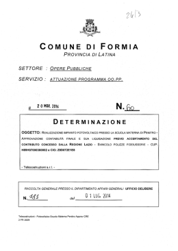 REALIZZAZIONE IMPIANTO FOTOVOLTAICO PRESSO LA