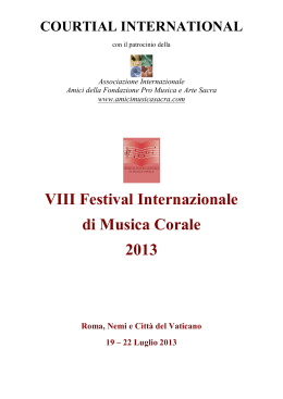 VIII Festival Internazionale di Musica Corale 2013