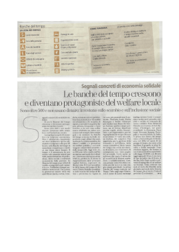 Le banche del tempo crescono - Banche del tempo di Milano e