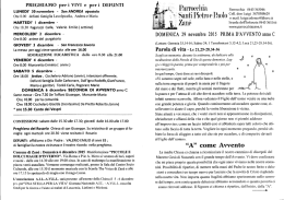 LUNEDI` 30 novembre - San ANDREA apostolo Ore 8.00 defunti