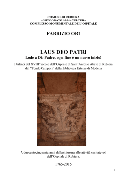 laus deo patri - Comune di Rubiera