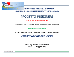 progetto ingegnere - Ordine degli Ingegneri della Provincia di Catania