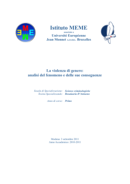 Istituto MEME: la violenza - Analisi del fenomeno e delle sue