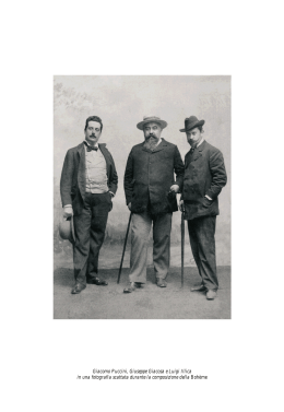 Giacomo Puccini, Giuseppe Giacosa e Luigi Illica in una fotografia