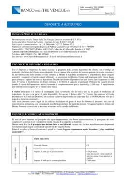deposito a risparmio - Banco delle Tre Venezie SpA