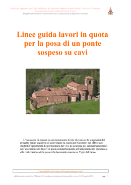 Linee guida lavori in quota per la posa di un ponte sospeso su cavi