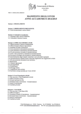 manifesto degli studi anno accademico 2014/2015