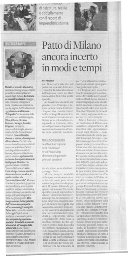 Modelli economici alternativi. desiderio riiintegrarione,vitalit&agrave; I