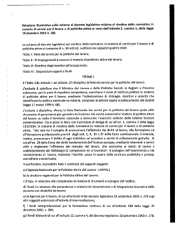 La Relazione illustrativa - Governo Italiano Presidenza del Consiglio
