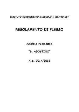regolamento di plesso - Scuola Primaria S. Agostino