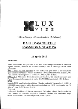 dati d`ascolto e rassegna stampa