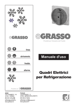 Manuale d`uso - GRASSO SRL - Prodotti per l` industria del freddo