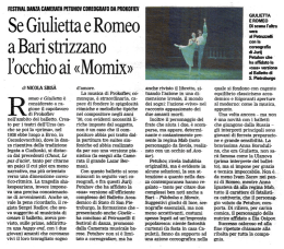 Se Giulietta e Romeo - Camerata Musicale Barese