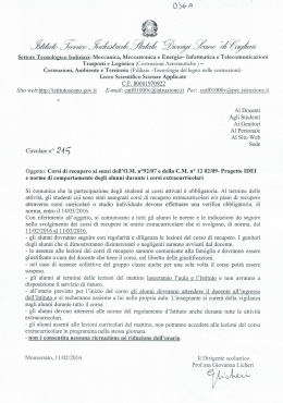 Corsi di recupero ai sensi dell`O.M. n°92/07 e della