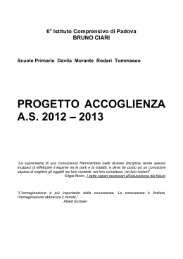 progetto accoglienza as 2012 – 2013