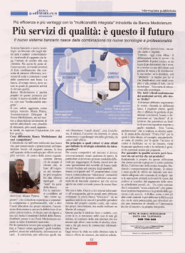 Pi&ugrave; servizi di qualit&agrave;: &egrave; questo il futuro