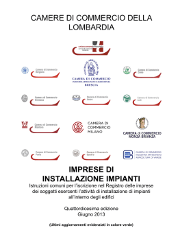 IMPRESE DI INSTALLAZIONE IMPIANTI CAMERE DI COMMERCIO