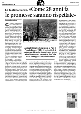 La testimonianza. Come 28 anni fa le promesse saranno rispettate