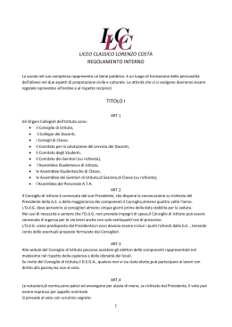 Regolamento di Istituto - Liceo Classico Lorenzo Costa