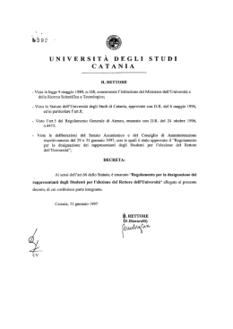 regolamento elezione rettore - Università degli Studi di Catania